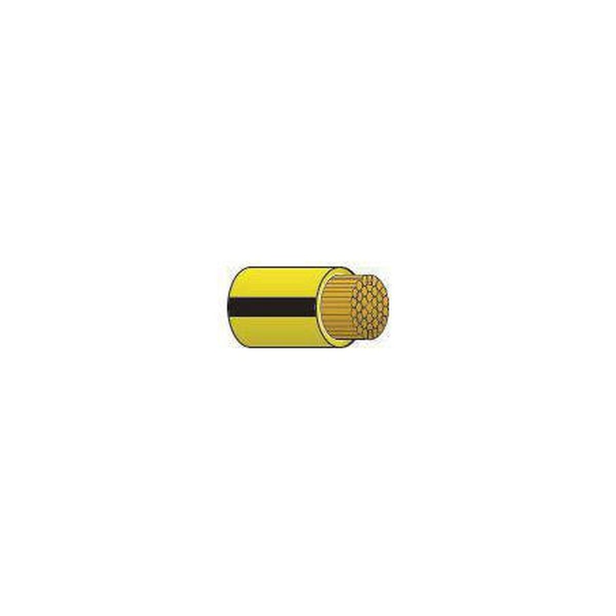 OEX Automotive Cable Single Core 2mm Yellow W/Black Trace 100M Roll ACX0583/100