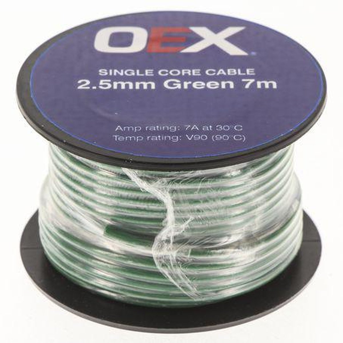 OEX Auto Cable 7A Single Core 2.5mm x 7m Green ACX0696-7M