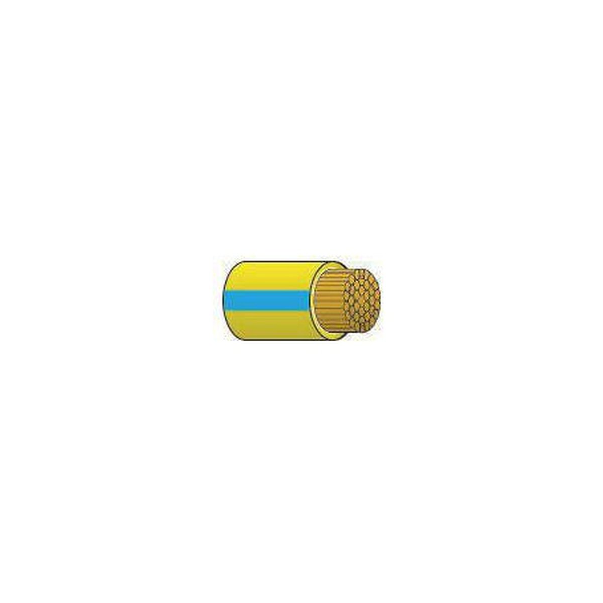 OEX Automotive Cable Single Core 3mm Yellow W/Blue Trace 30M Roll ACX0716