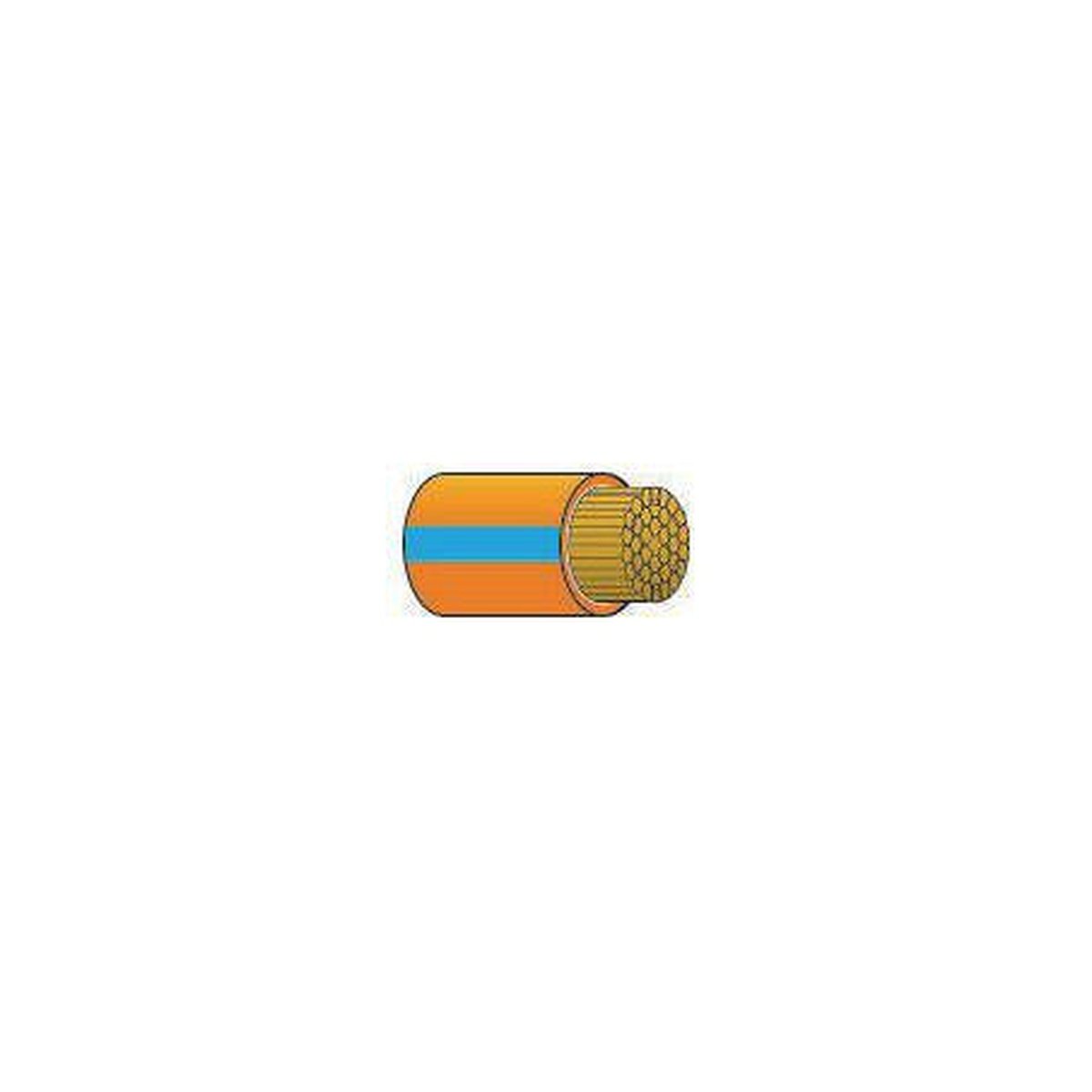 OEX Automotive Cable Single Core 4mm Orange W/Blue Trace 30M Roll ACX0749