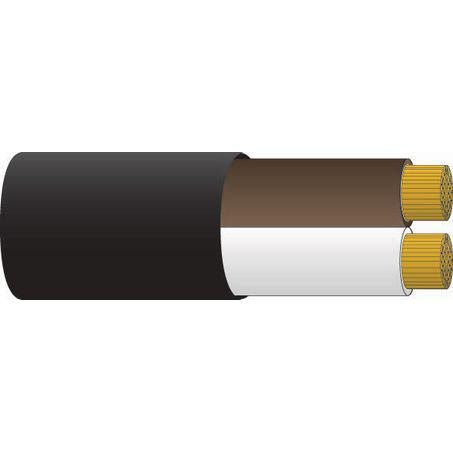 OEX Automotive Cable Twin Core 4mm Brown/White W/Black Sheath 30M Roll ACX0809