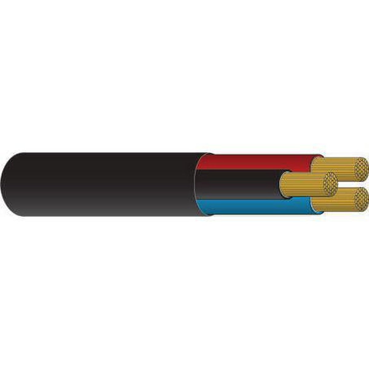 OEX Automotive Cable 3 Core 4mm Red/Black/Blue W/Black Sheath 100M Roll ACX0819L