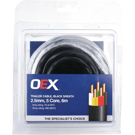OEX Trailer Cable 7A 5 Core 2.5mm x 6m ACX0820-6BL