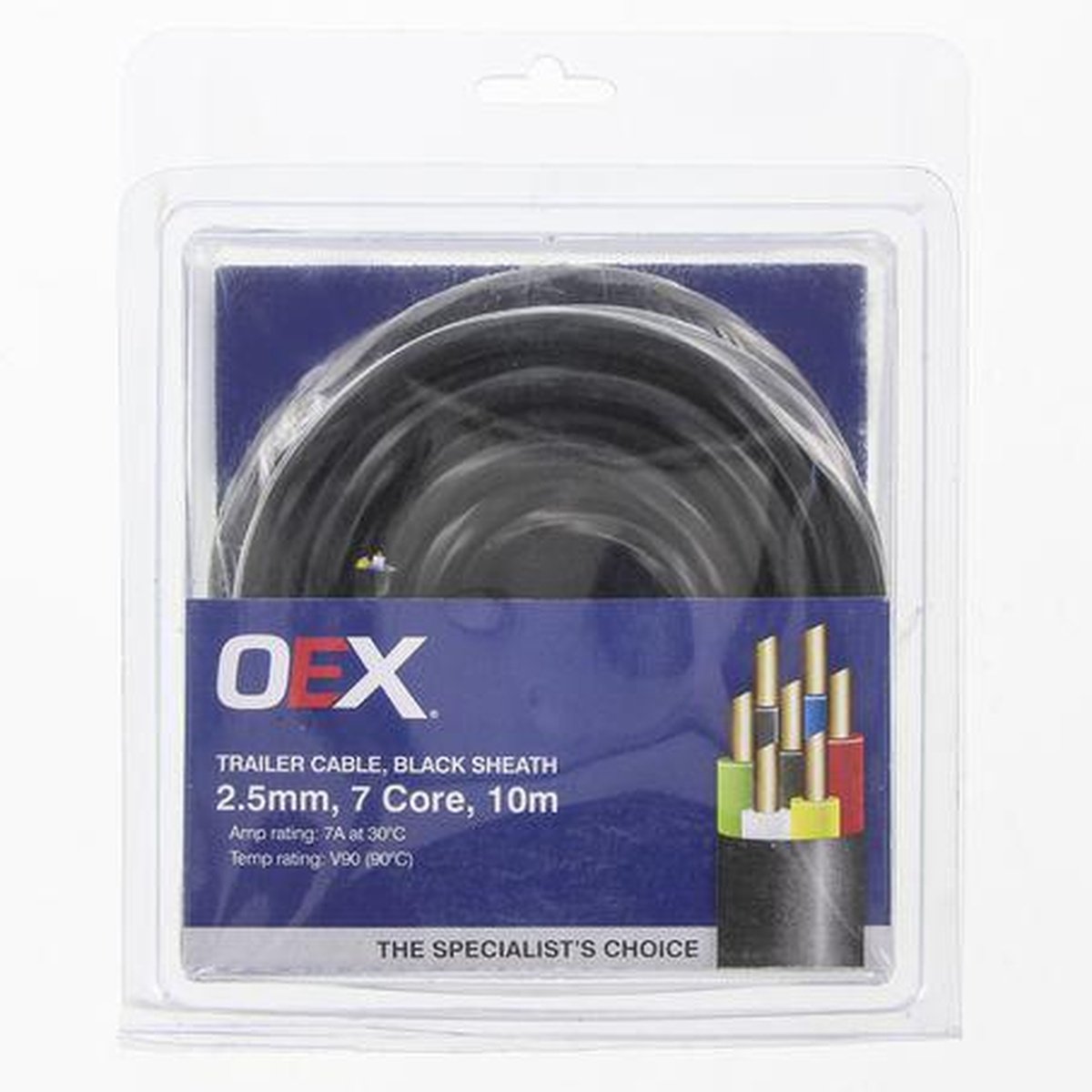 OEX Trailer Cable 7A 7 Core 2.5mm x 10m ACX0821-10BL