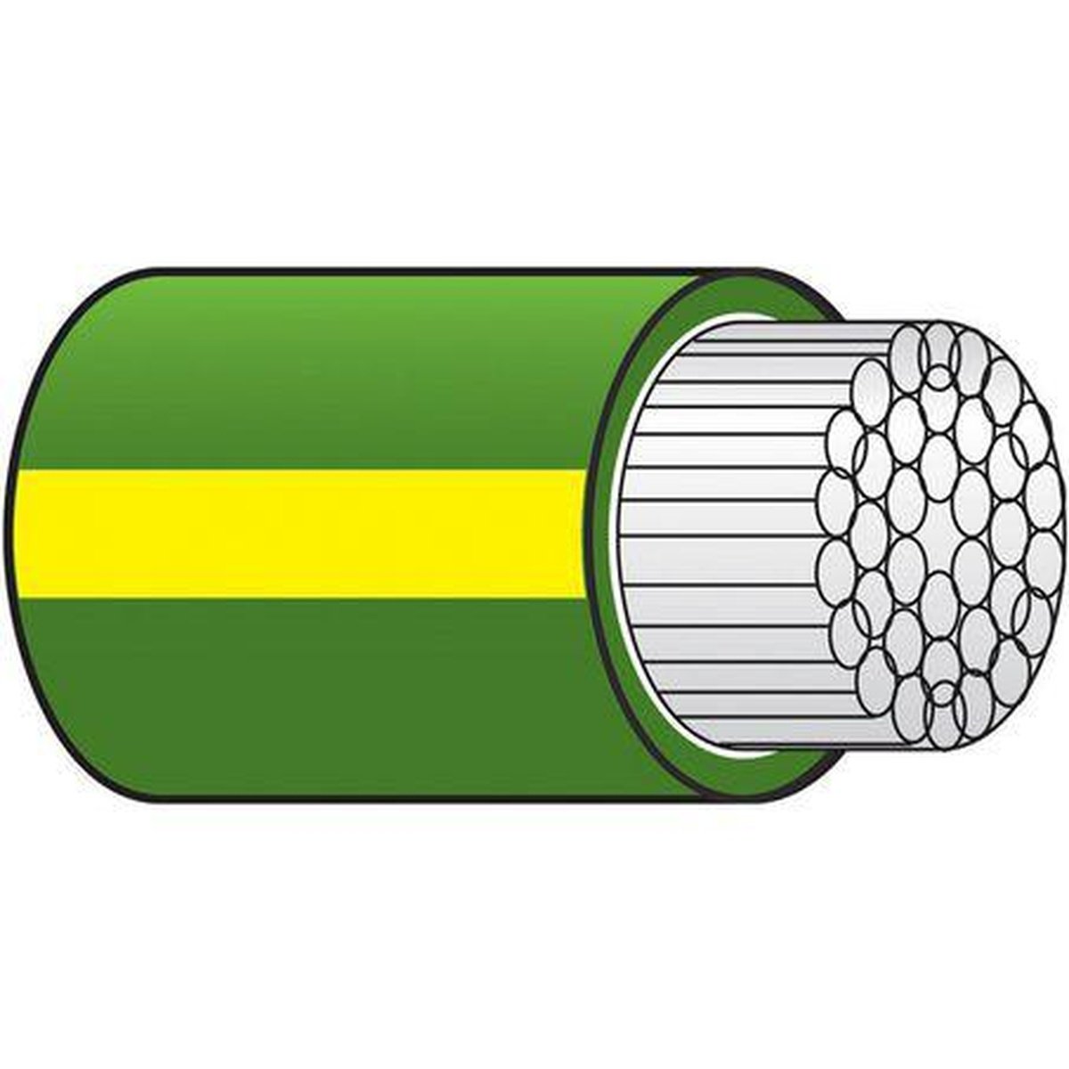OEX Tinned Marine Cable Single Core 4mm Green W/Yellow Trace 100M Roll ACX0998