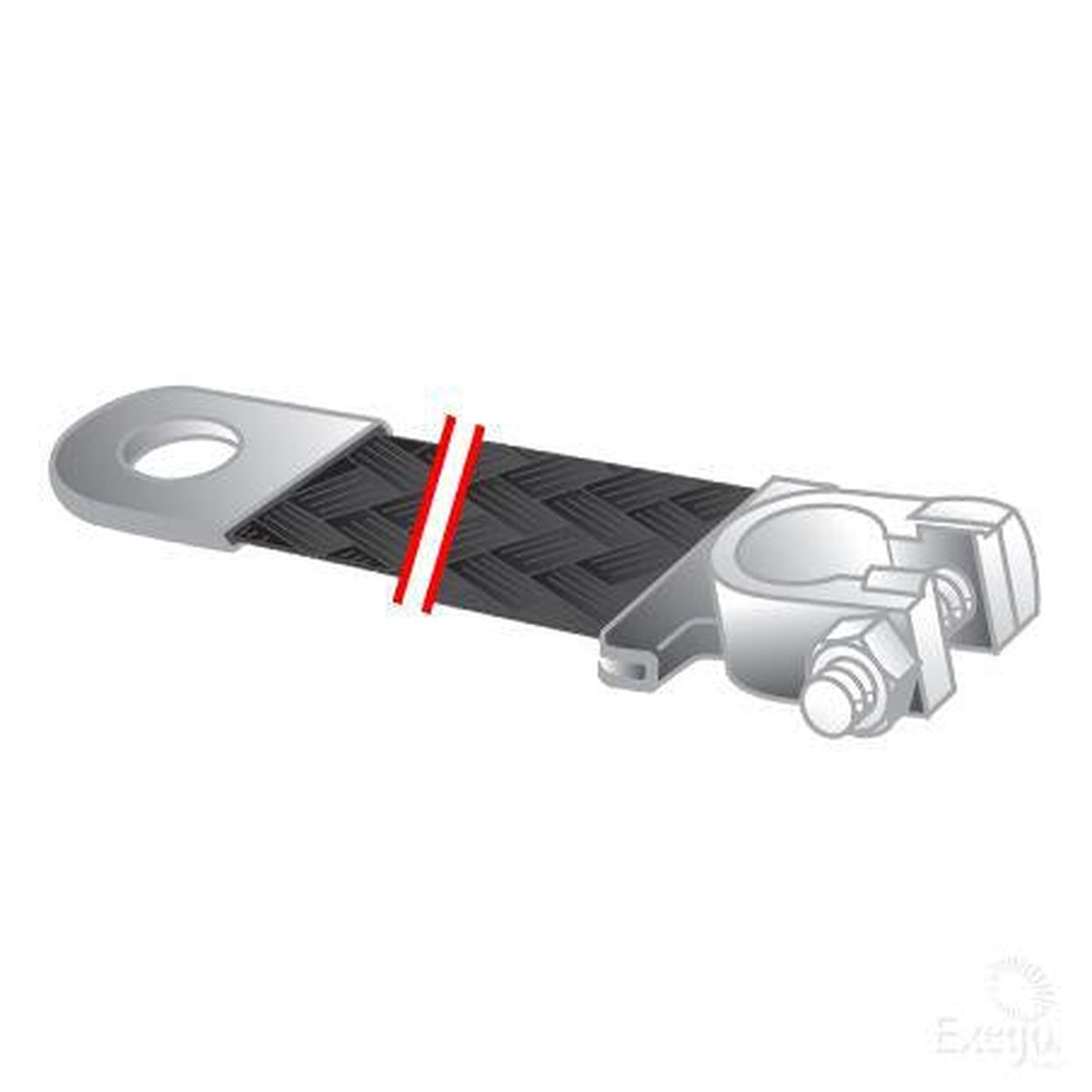 OEX Braided Battery Strap 300mm Stud Hole 10mm ACX1087