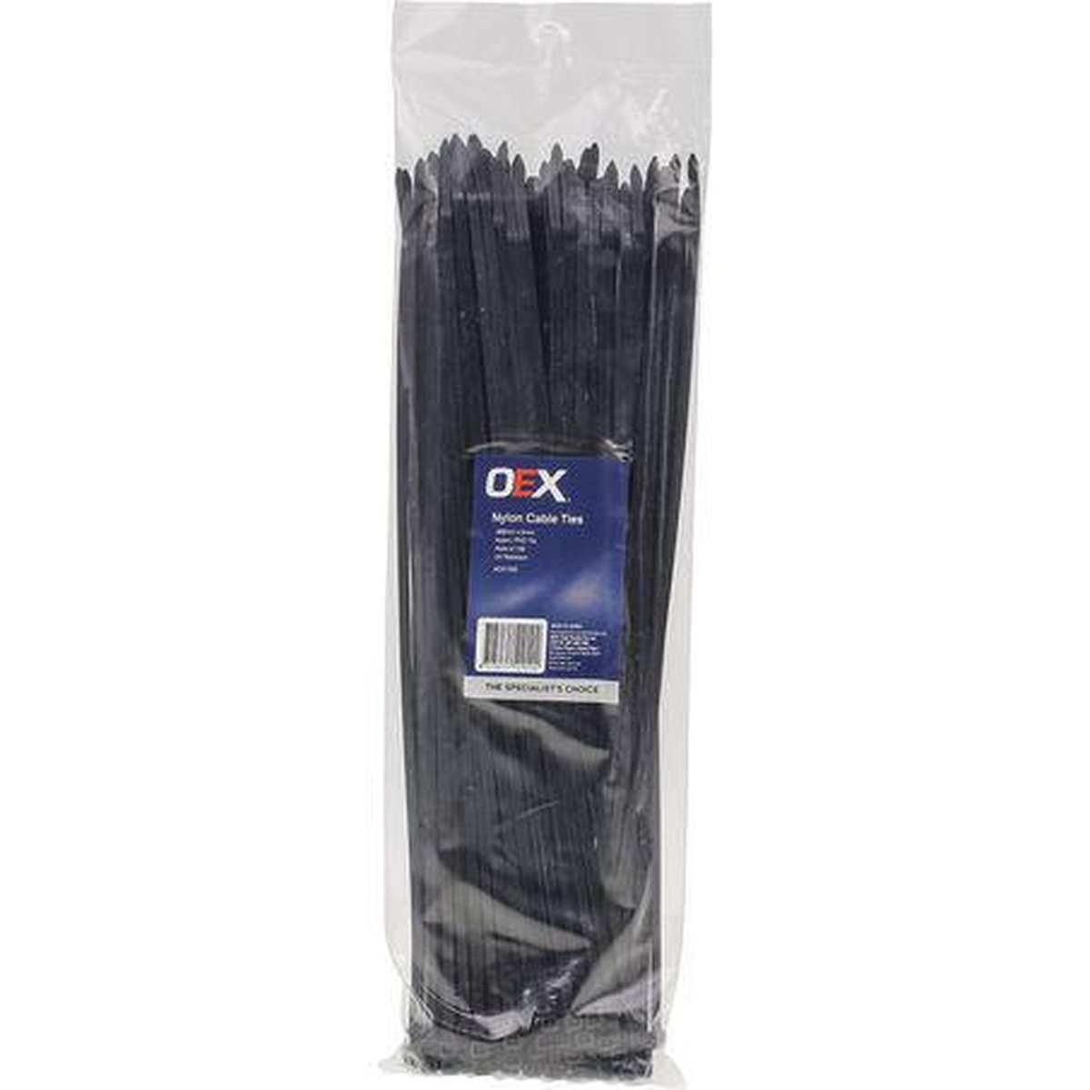 OEX Nylon Cable Ties 4.8mm x 370mm Black 100 Pack ACX1320