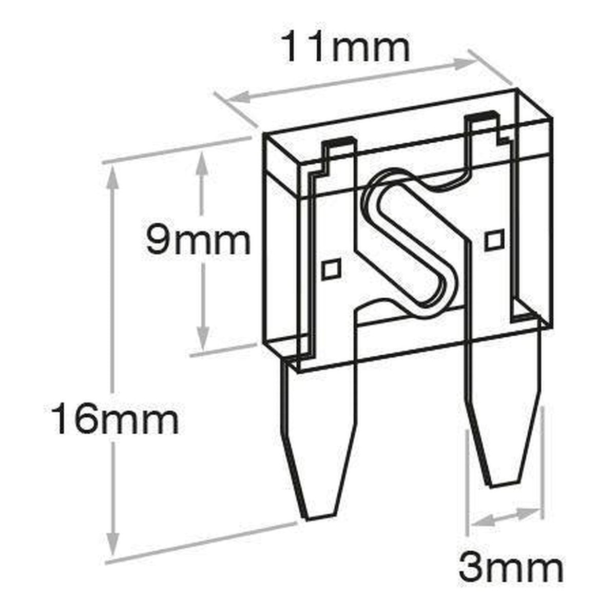 OEX Fuse Mini Blade 10A Red (Pack of 100) ACX1653
