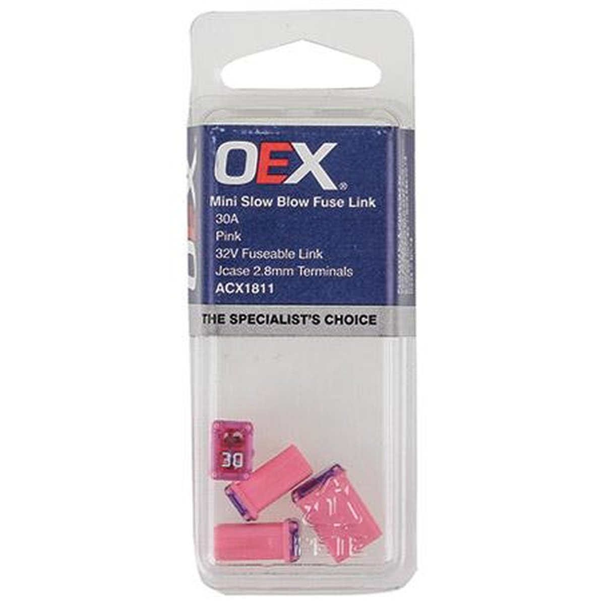 OEX Fusible Link Micro Female M-Case 30A Pink (Pack of 4) ACX1811