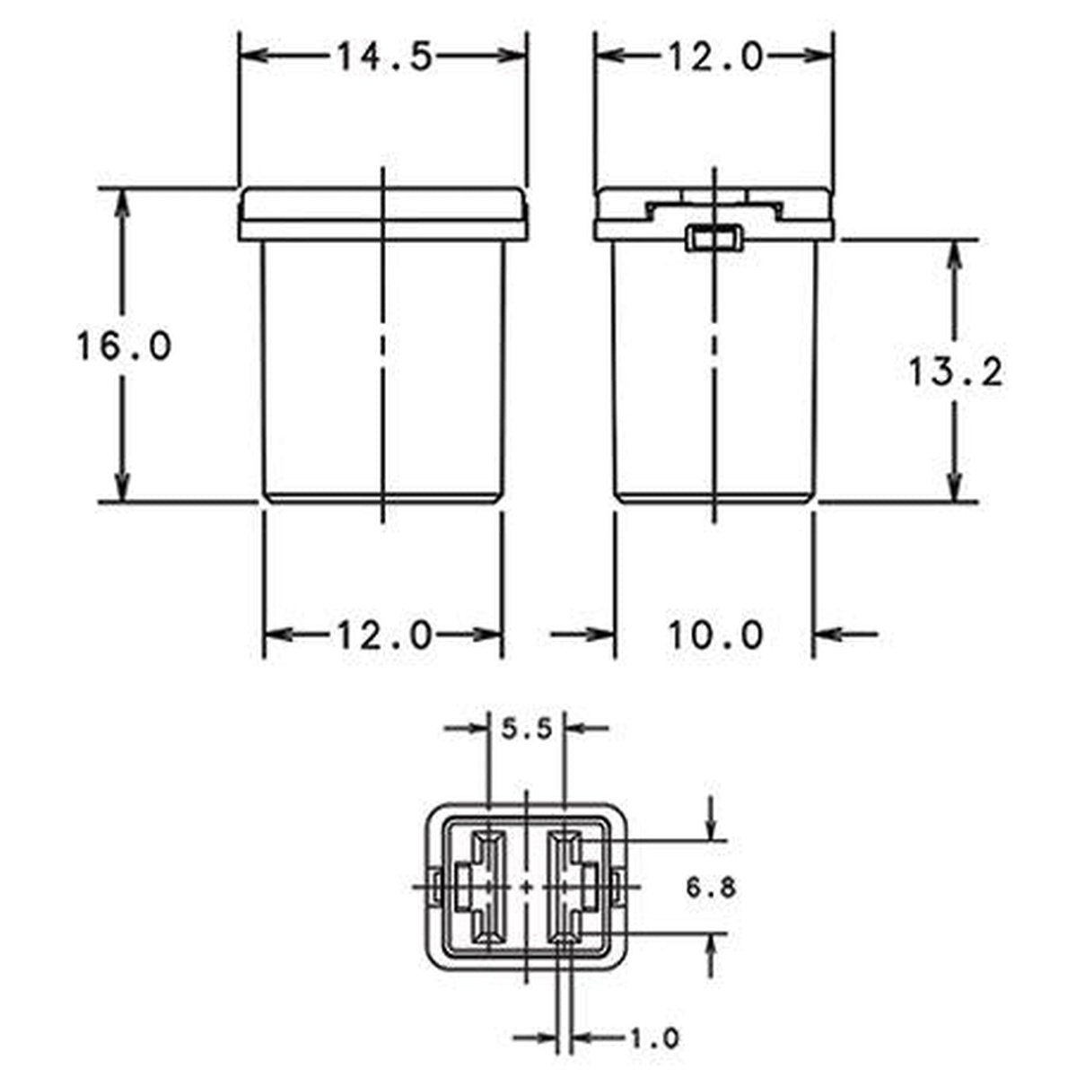 OEX Fusible Link Low Profile J Case 20A Blue (Pack of 5) ACX1814