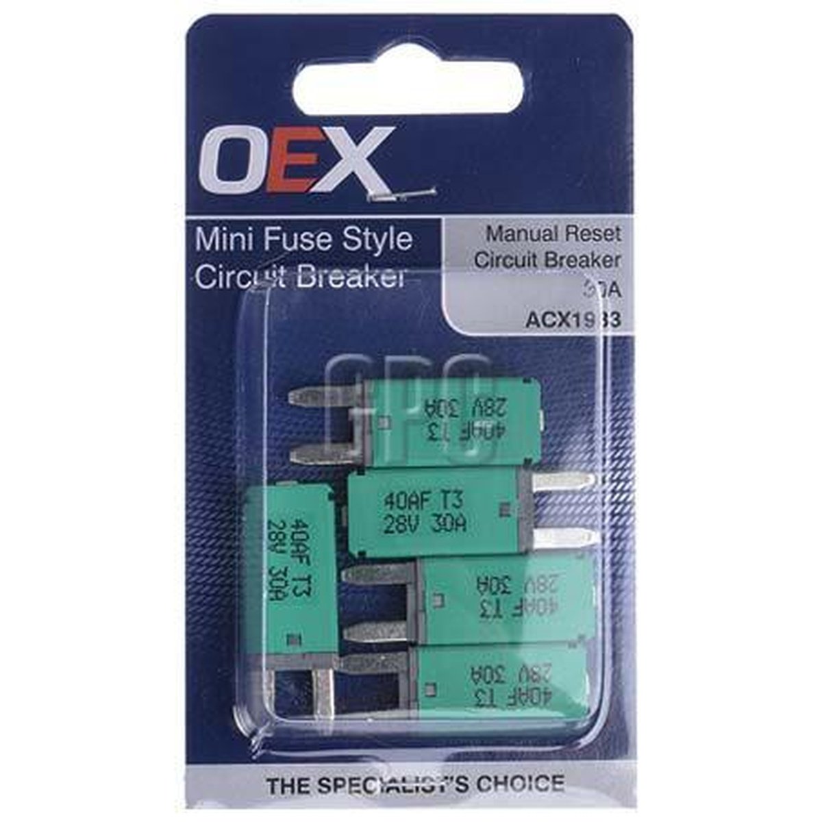 OEX Circuit Breaker Mini Blade Manual Reset 30A (Pack of 5) ACX1933