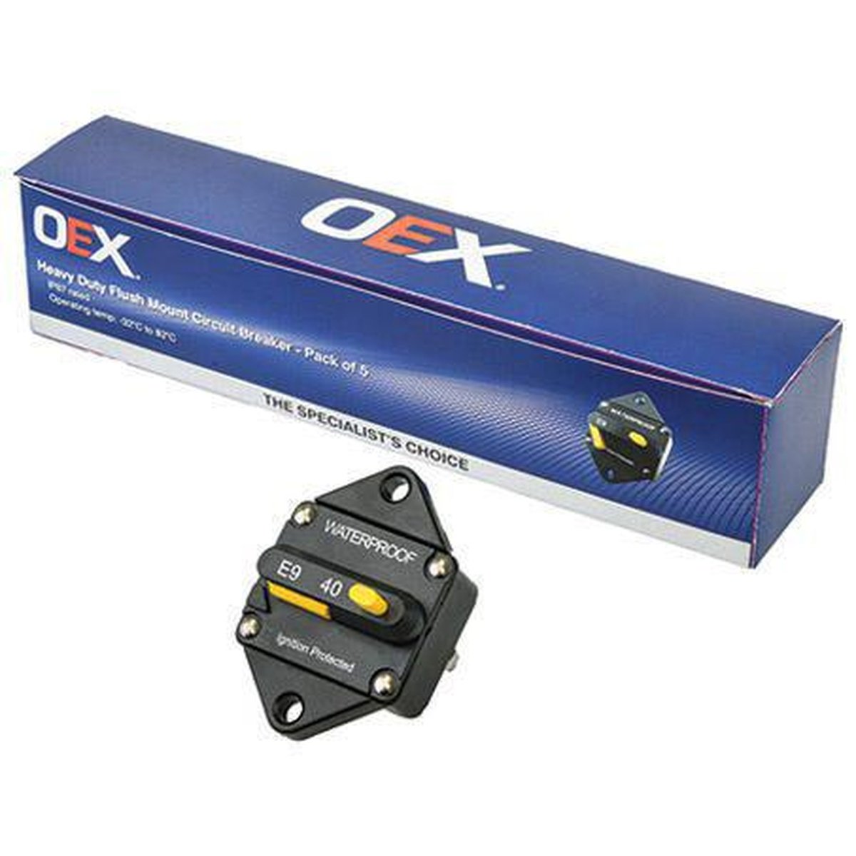 OEX Flush Mount Circuit Breaker Manual Reset 40A Box Of 5 ACX2062/5