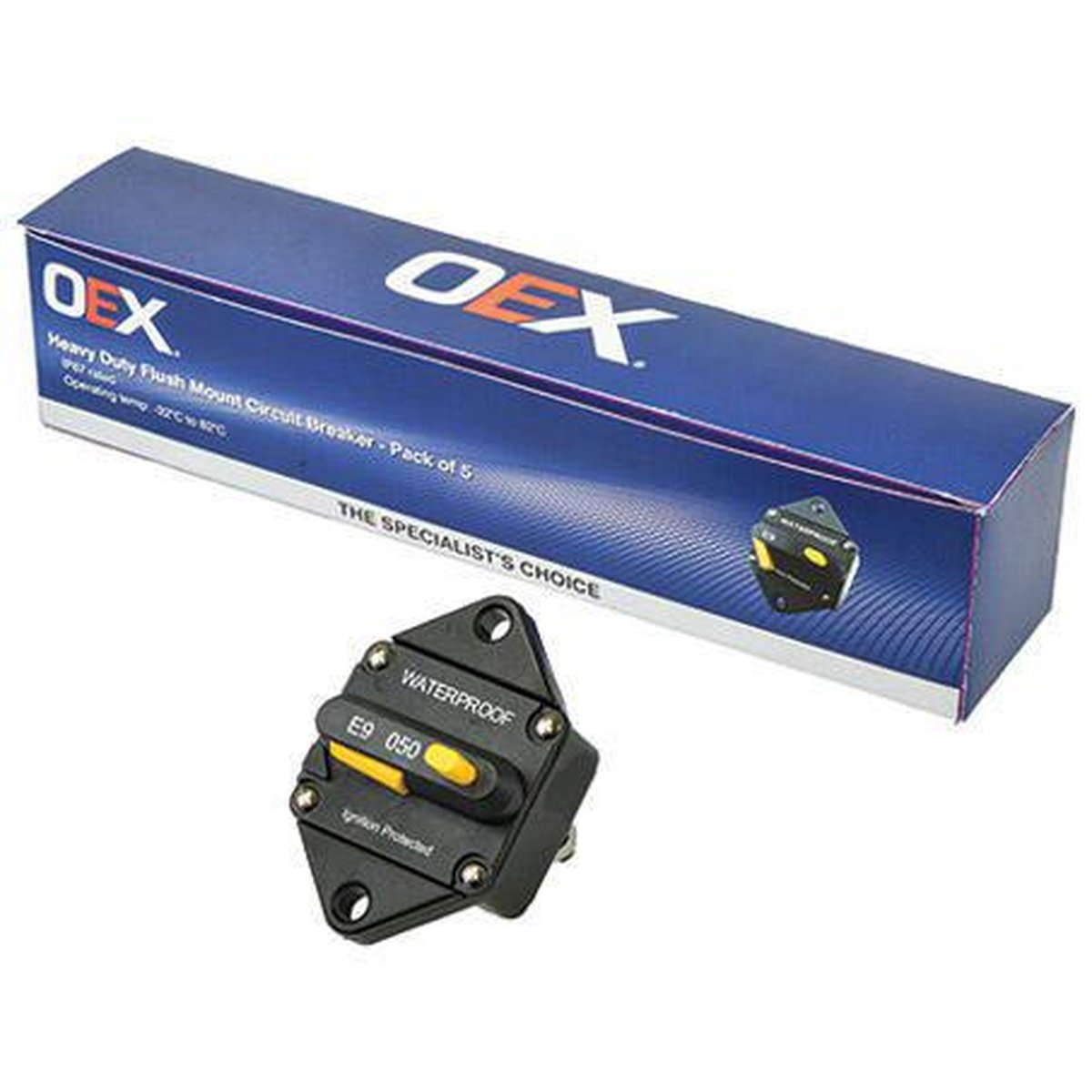OEX Flush Mount Circuit Breaker Manual Reset 50A (Box of 5) ACX2063/5