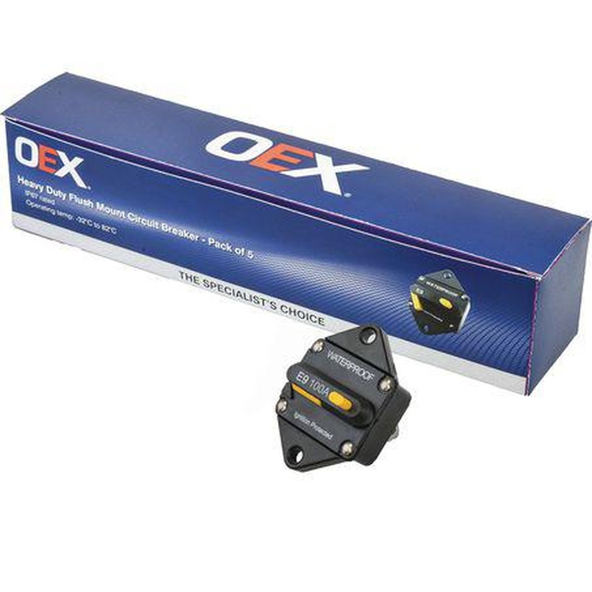 OEX Flush Mount Circuit Breaker Manual Reset 100A Box of 5 ACX2066/5