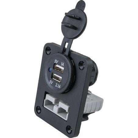 OEX Flush Mount Face Plate Suits 50A Anderson Style Connector & USB Socket ACX2773