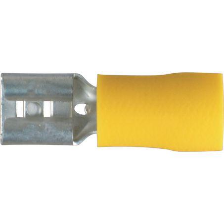 OEX Crimp Terminal Female Blade Yellow 6.3mm Vinyl (50 Pack) ACX3019