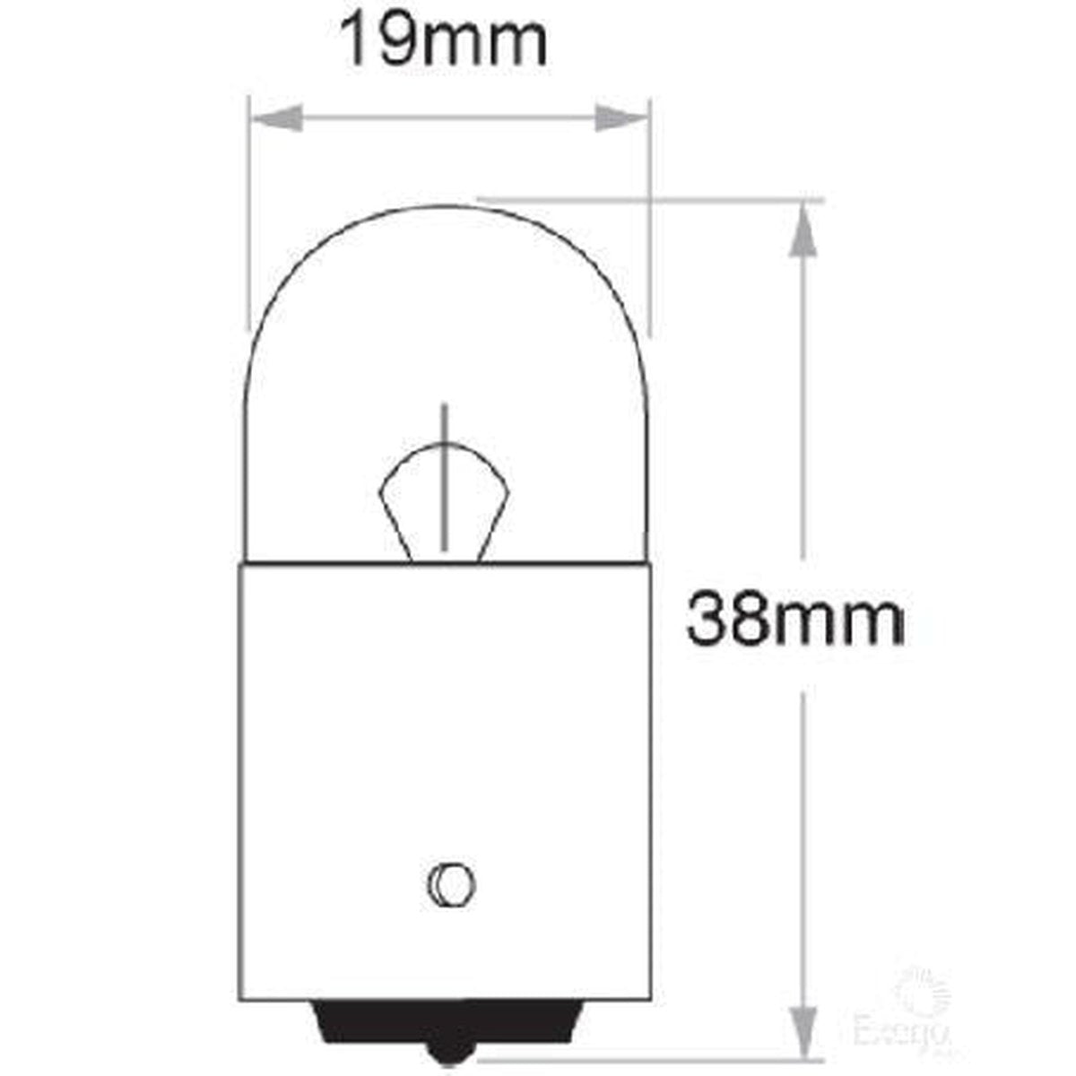 OEX Bayonet Globe 12V 5W Standard (Pack of 10) GLX23040
