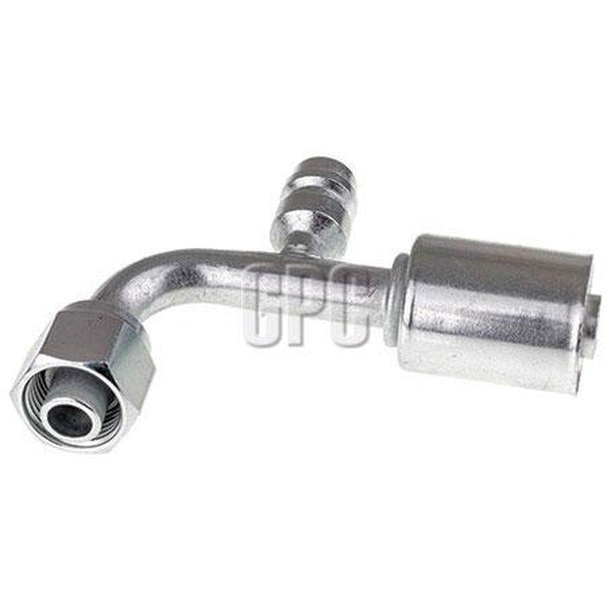 OEX Steel Fitting #8 fits Beadlock Step Up #10 90 Degree w/ R134a Port SFX1326-3