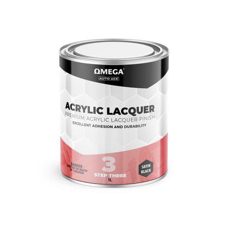 Omega Premium Acrylic Lacquer Finish Satin Black 400g AA-ALSB400G