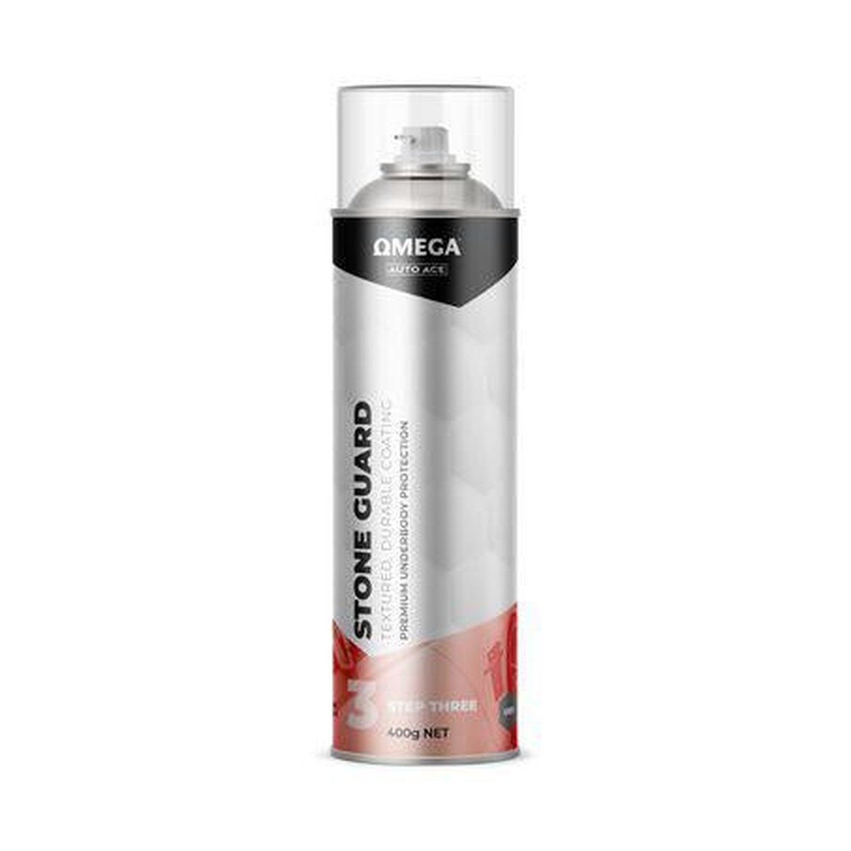 Omega Stone Guard Solvent Formula Underbody Protectant Aerosol Spray Grey 400g AA-SGSG400G