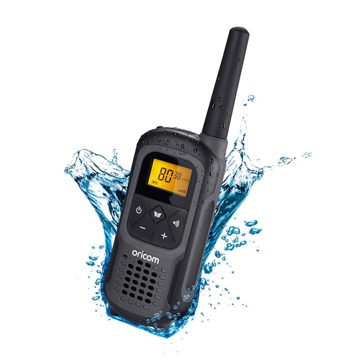 Oricom 2W UHF CB Marine Waterproof IPX7 Handheld Radio 80 Channel Single Pack UHF2500-1GR