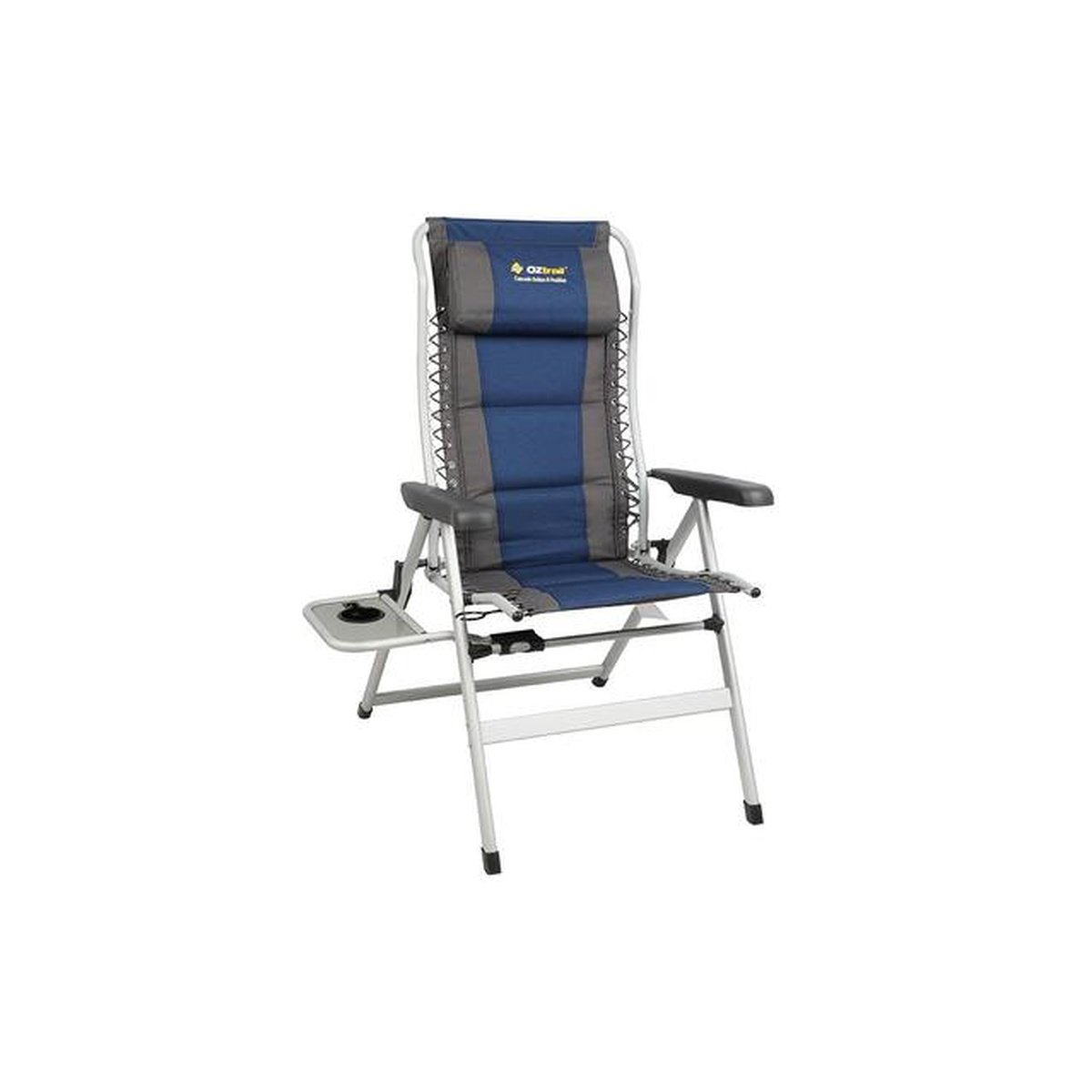 Oztrail Deluxe Recliner Chair with Side Table 8 Position FCA-CAS8T-E