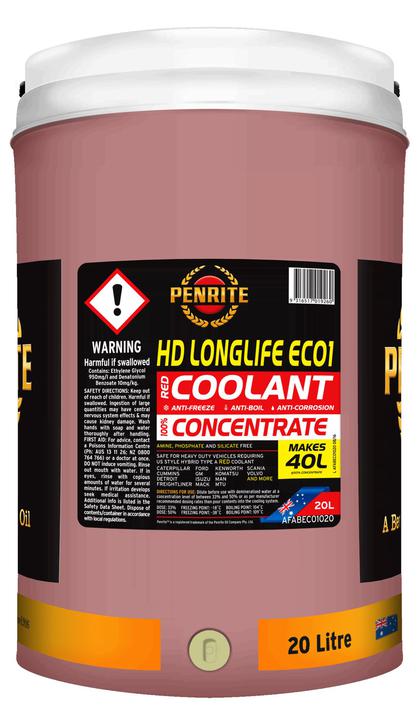 Penrite HD Longlife ECO1 Heavy Duty Coolant Concentrate 20L AFABEC01020
