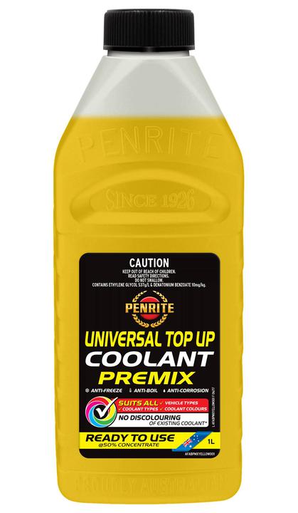 Penrite Universal Top Up Coolant Premix 1L AFABPMXYELLOW001