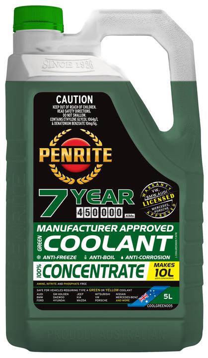 Penrite 7 Year 450,000km Green Coolant Concentrate 5L COOLGREEN005