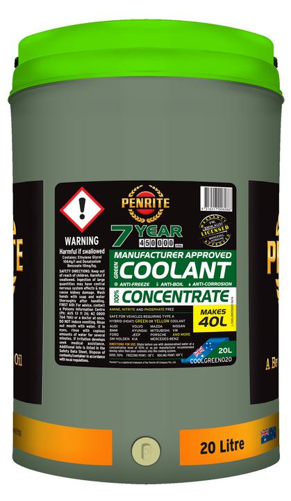 Penrite 7 Year 450,000km Green Coolant Concentrate 20L COOLGREEN020