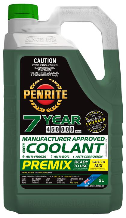 Penrite 7 Year 450,000km Green Coolant Premix 5L COOLGREENPMX005