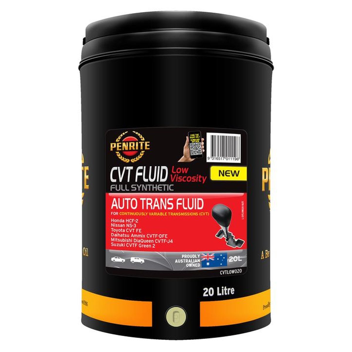 Penrite CVT Full-Syn Low Viscosity Fluid 20L CVTLOW020