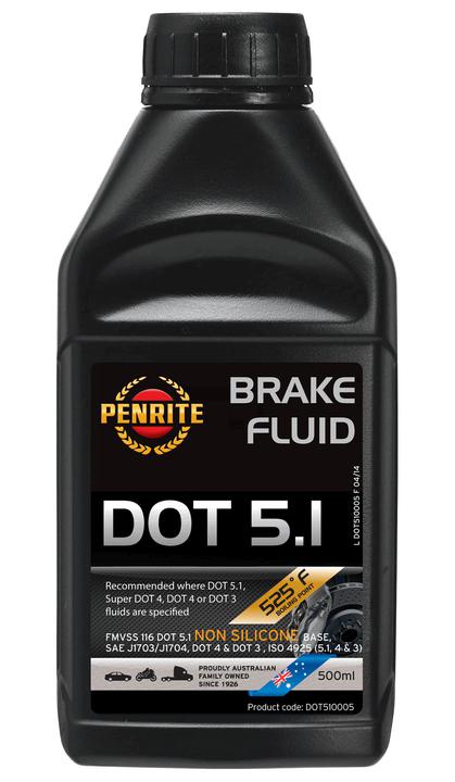 Penrite Brake Fluid DOT 5.1 Non Silicone 500ml DOT510005