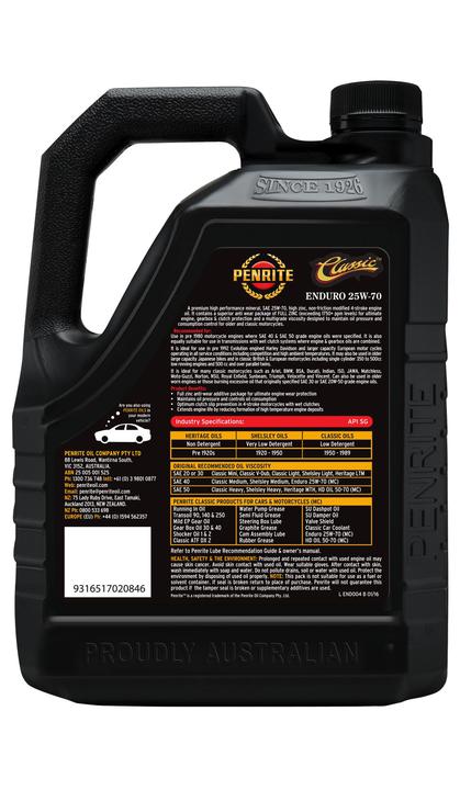 Penrite Enduro Motorcycle Engine Oil 25W-70 API SG 4L