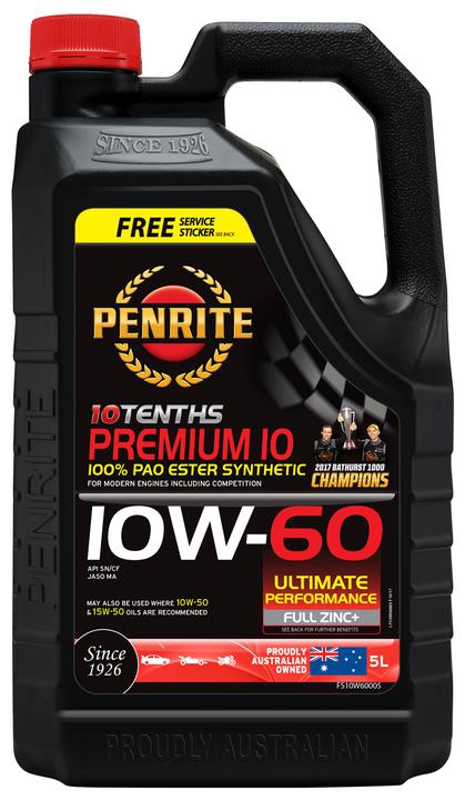 Penrite 10 Tenths Premium 10W-60 Engine Oil 5L