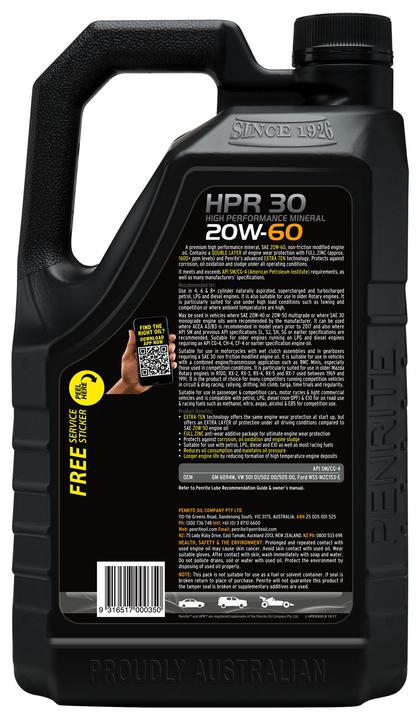 Penrite HPR 30 SAE 20W-60 Engine Oil 5L