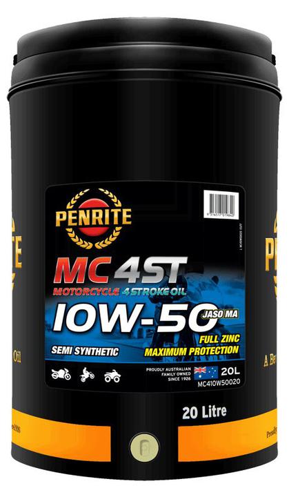 Penrite MC-4ST Semi Syn 10W-50 Motorcycle Engine Oil 20L MC410W50020