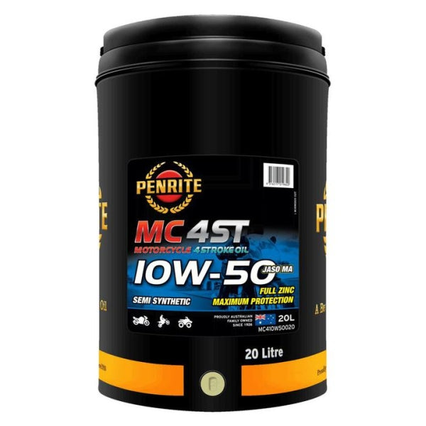 Penrite MC-4ST Semi Syn 10W-50 Motorcycle Engine Oil 20L MC410W50020