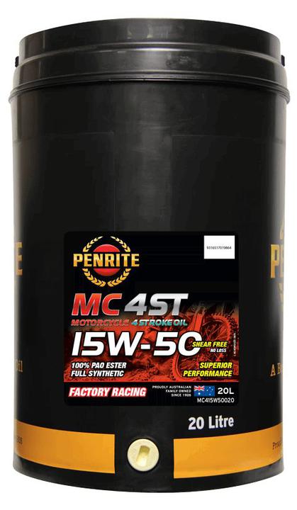 Penrite MC-4ST Full-Syn 15W-50 Motorcycle Engine Oil 100% Pao & Ester 20L MC415W50020