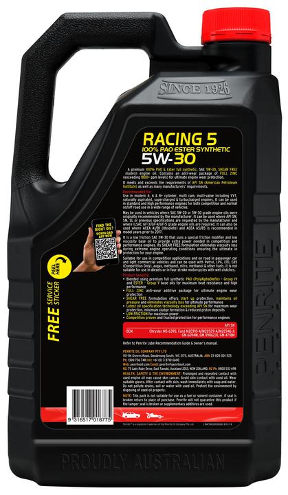 Penrite 10 Tenths Racing 5W-30 Engine Oil 5L