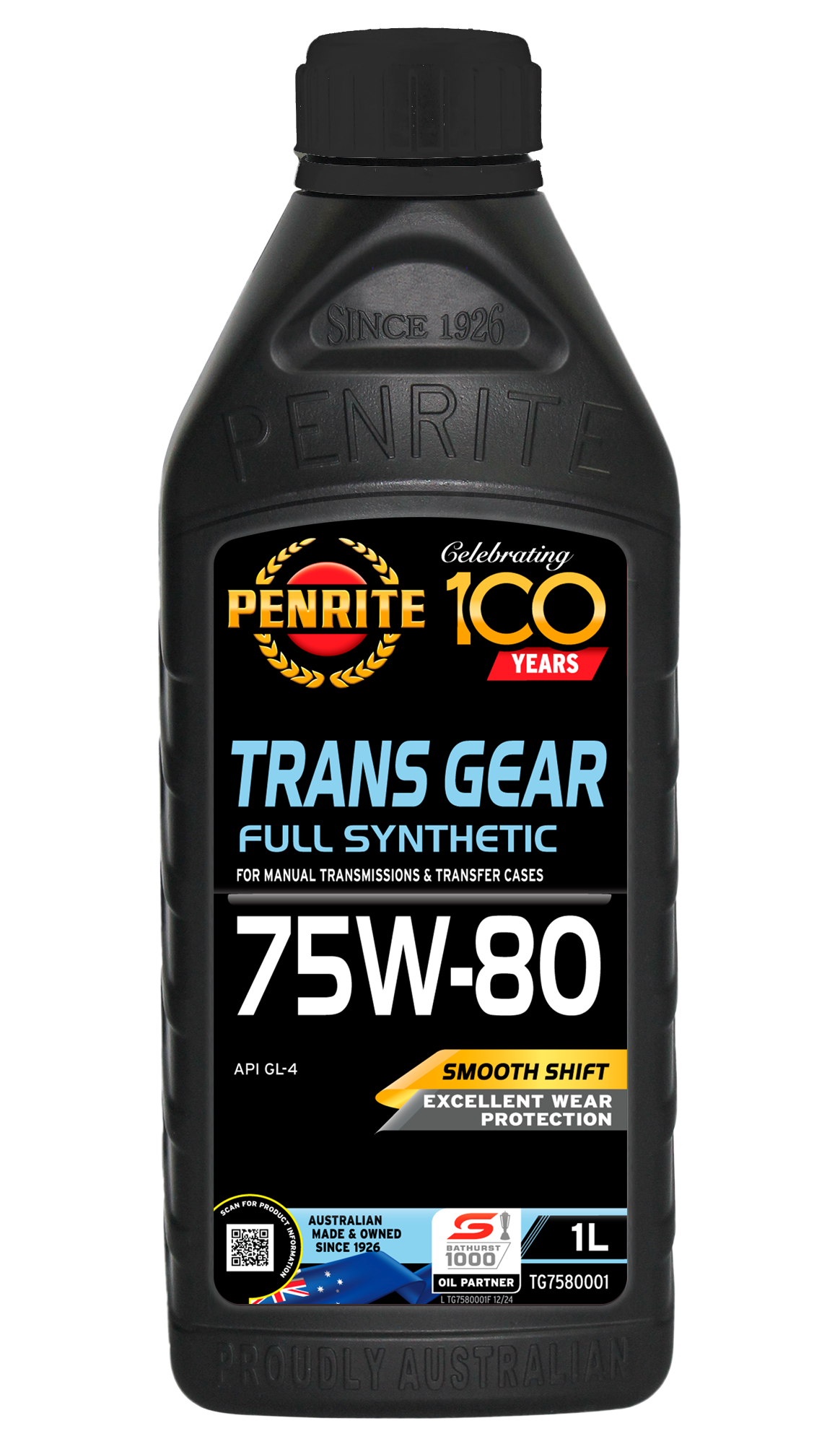 Penrite Trans Gear SAE 75W-80 Full Synthetic Engine Oil 1L TG7580001