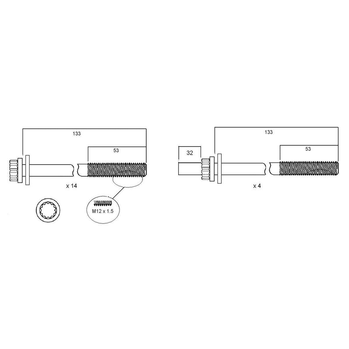 Permaseal Head Bolt Set HBS185