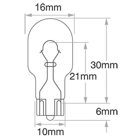 Philips Standard T16 Wedge Globe 12V 16W (10Pk) 12067