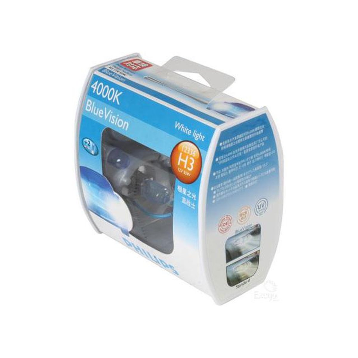 Philips 12336BVSM - BlueVision H3 Globe 12V 55W (2Pk)