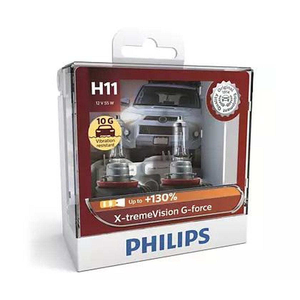 Philips X-treme Vision G-force H11 Globe 12V 55W X/V (2Pk) 12362XVGS2
