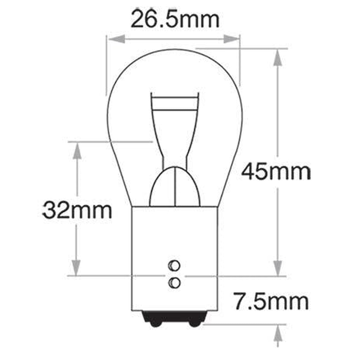 Philips Standard Bayonet Globe 12V 21/5W (10Pk) 12499