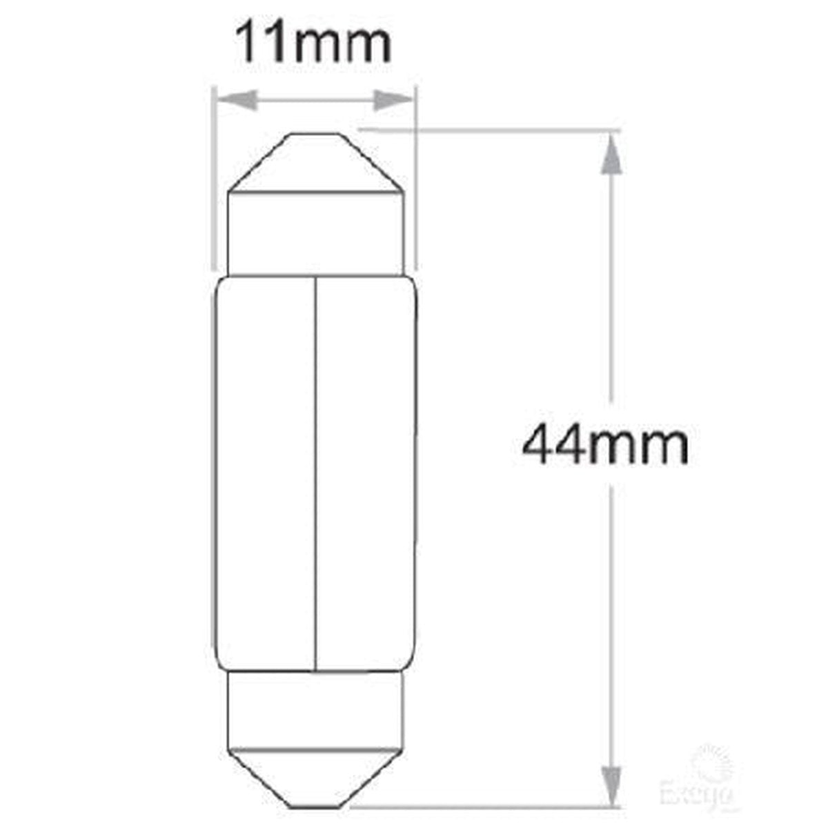 Philips Standard Festoon Globe 41x10mm 12V 5W (10Pk) 12864