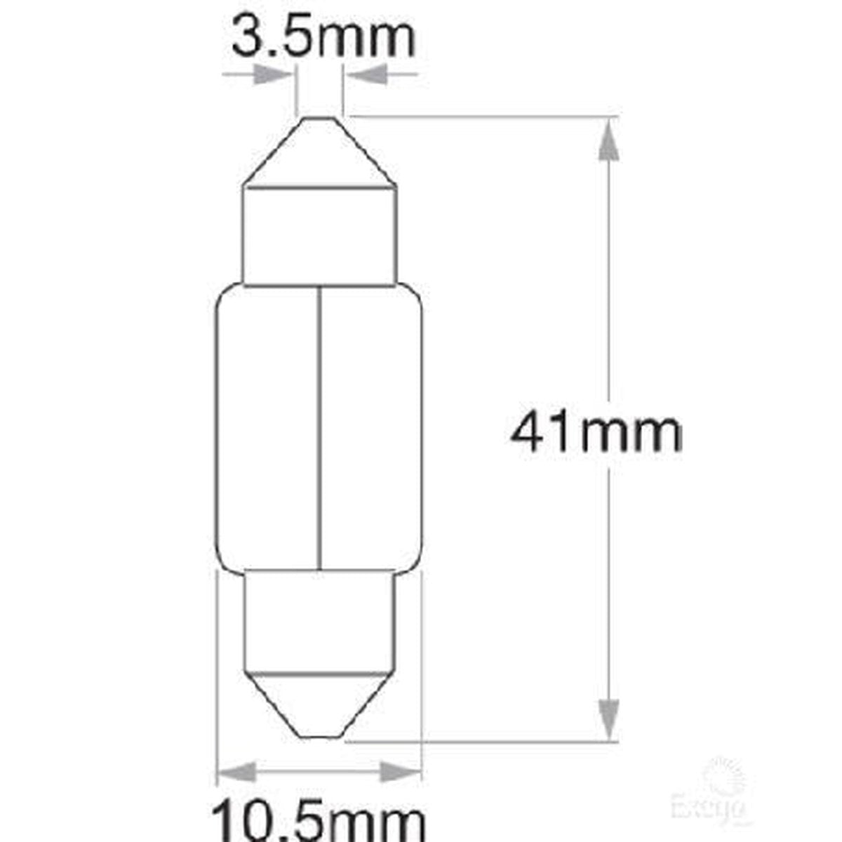 Philips Standard Festoon Globe 41x10mm 24V 5W (10Pk) 13864