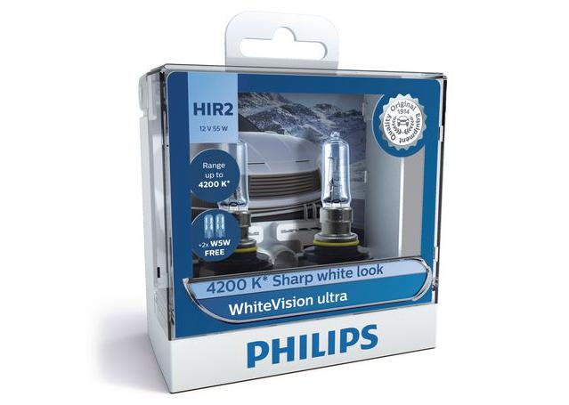 Philips 9012WVUSM - White Vision HIR2 Globe 12V 55W 4200K (2Pk)