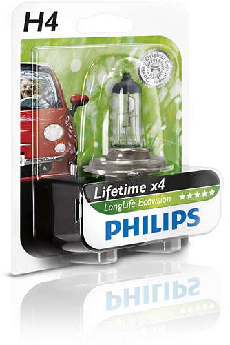 Philips Eco Vision H4 Globe 12V 60/55W Longlife 12342LLECOB1